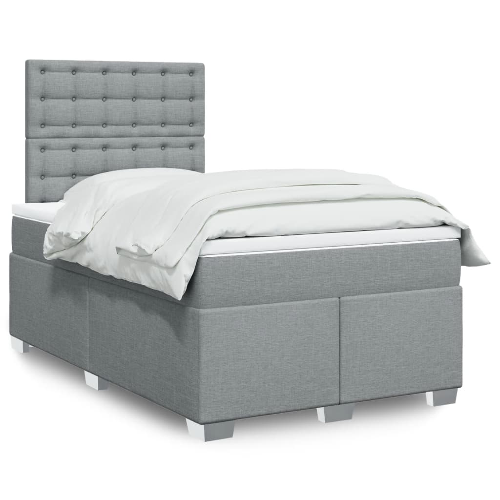 Giroletto a Molle con Materasso Grigio Chiaro 120x190cm Tessuto | homemem39