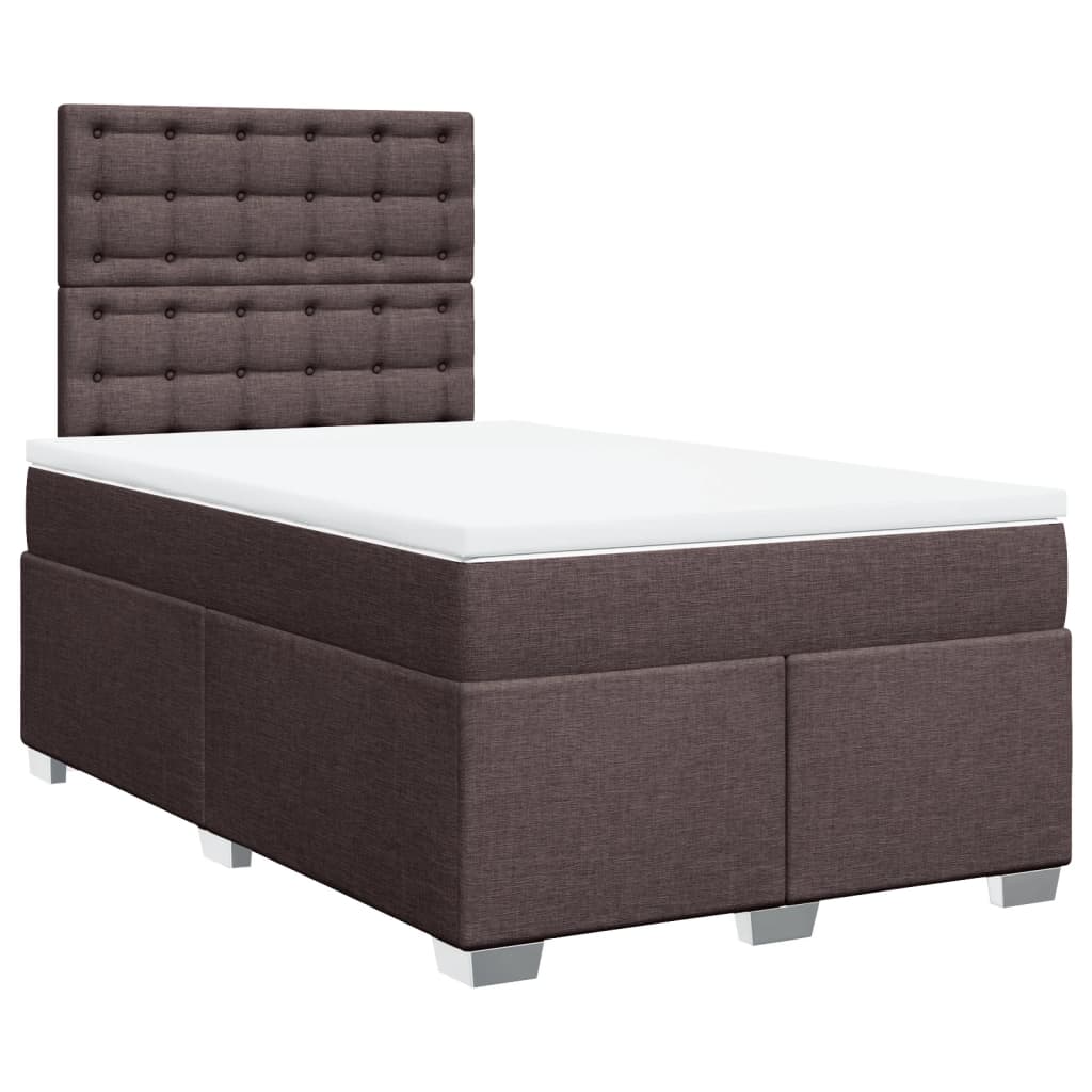 Giroletto a Molle con Materasso Marrone Scuro 120x190cm Tessuto | homemem39