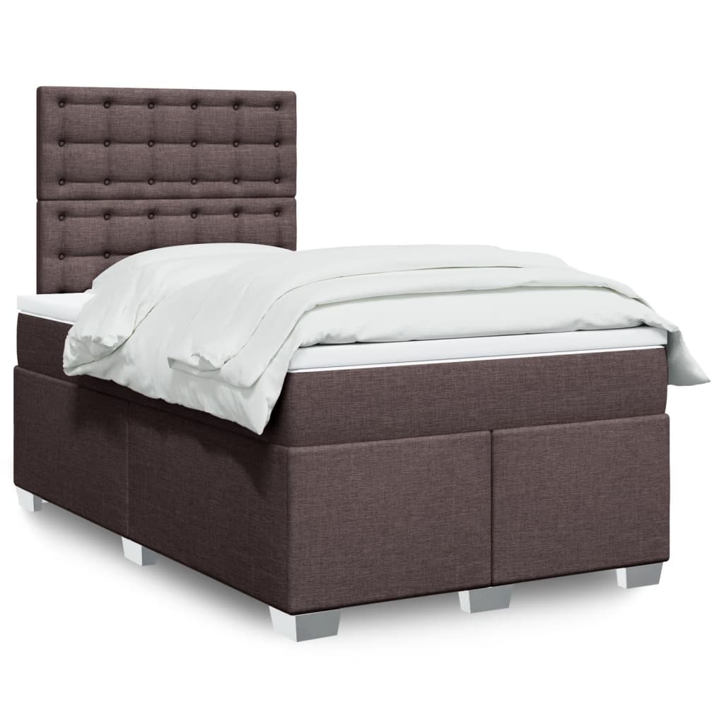 Giroletto a Molle con Materasso Marrone Scuro 120x190cm Tessuto | homemem39