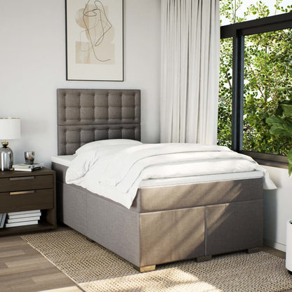 Giroletto a Molle con Materasso Tortora 120x190 cm in Tessuto | homemem39