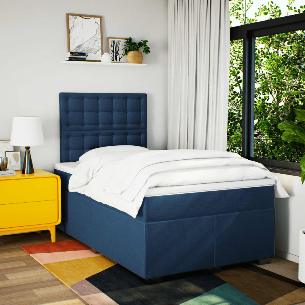 Giroletto a Molle con Materasso Blu 120x190 cm in Tessuto | homemem39