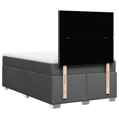 Giroletto a Molle con Materasso Grigio Scuro 120x200 cm Tessuto