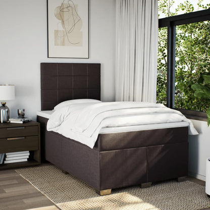Giroletto a Molle con Materasso Marrone Scuro 120x200cm Tessuto | homemem39