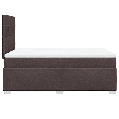 Giroletto a Molle con Materasso Marrone Scuro 120x200cm Tessuto | homemem39