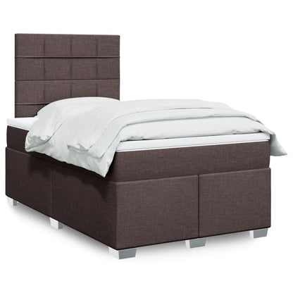 Giroletto a Molle con Materasso Marrone Scuro 120x200cm Tessuto | homemem39