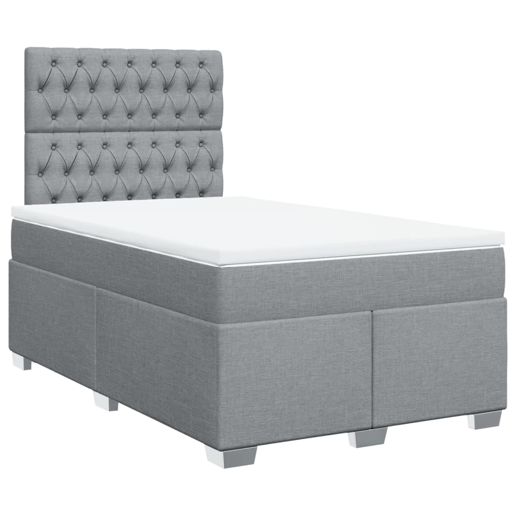 Giroletto a Molle con Materasso Grigio Chiaro 120x200cm Tessuto | homemem39