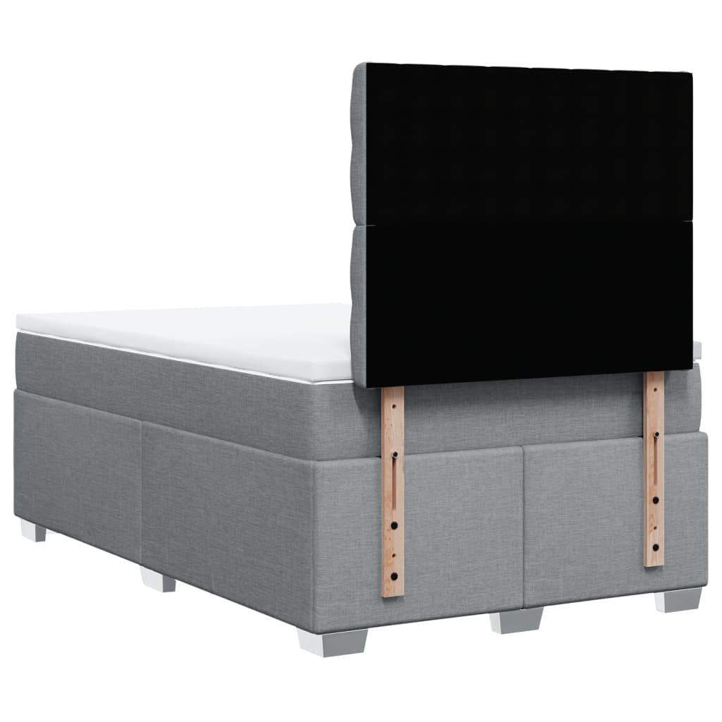 Giroletto a Molle con Materasso Grigio Chiaro 120x200cm Tessuto | homemem39