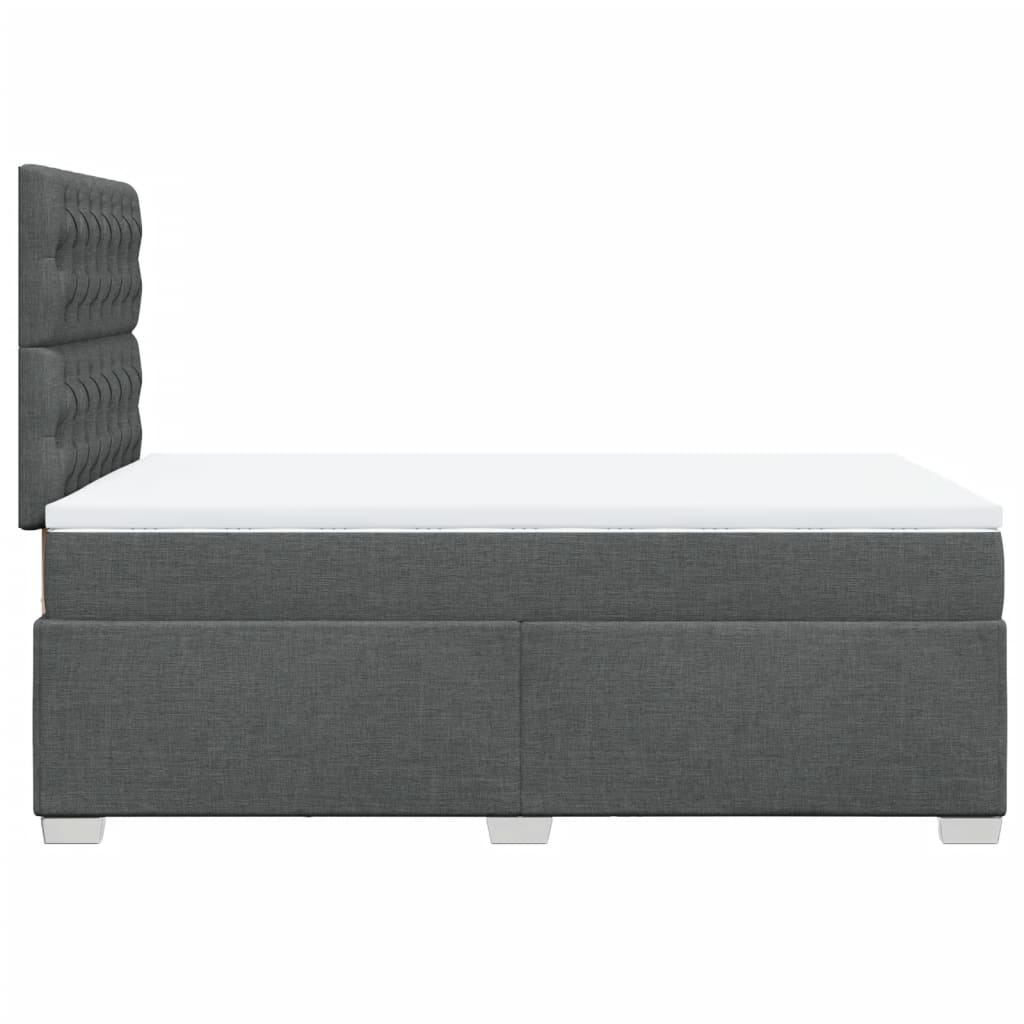 Giroletto a Molle con Materasso Grigio Scuro 120x200 cm Tessuto
