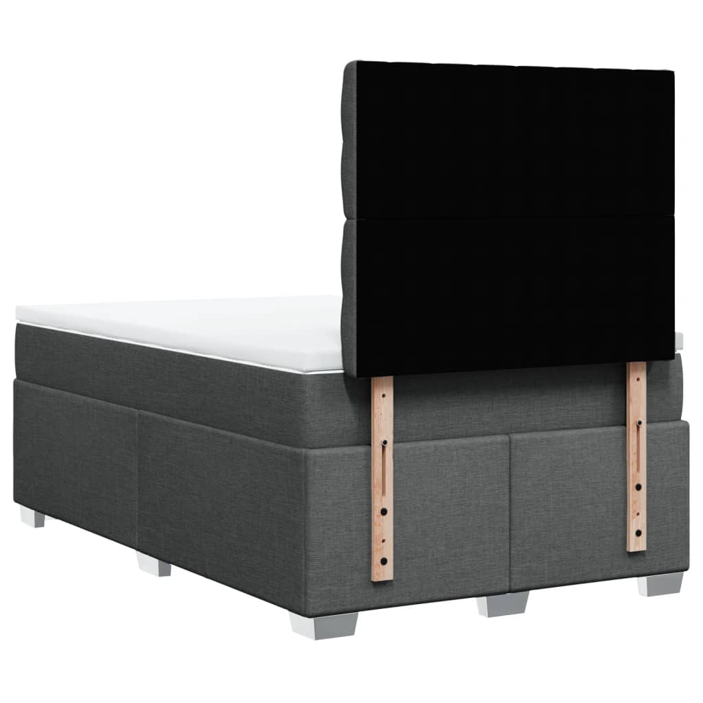 Giroletto a Molle con Materasso Grigio Scuro 120x200 cm Tessuto