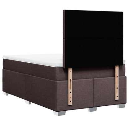 Giroletto a Molle con Materasso Marrone Scuro 120x200cm Tessuto | homemem39