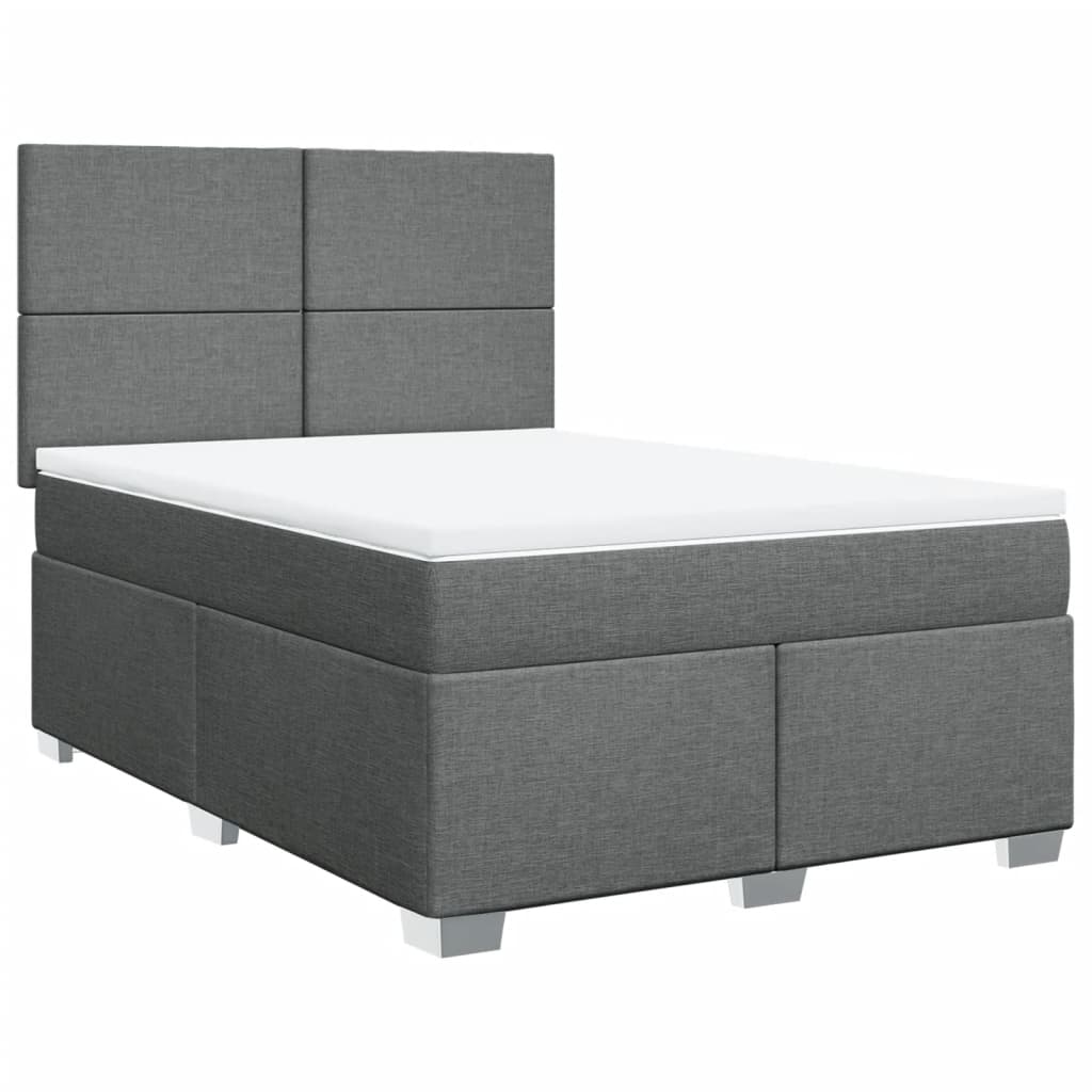 Giroletto a Molle con Materasso Grigio Scuro 140x190 cm Tessuto | homemem39