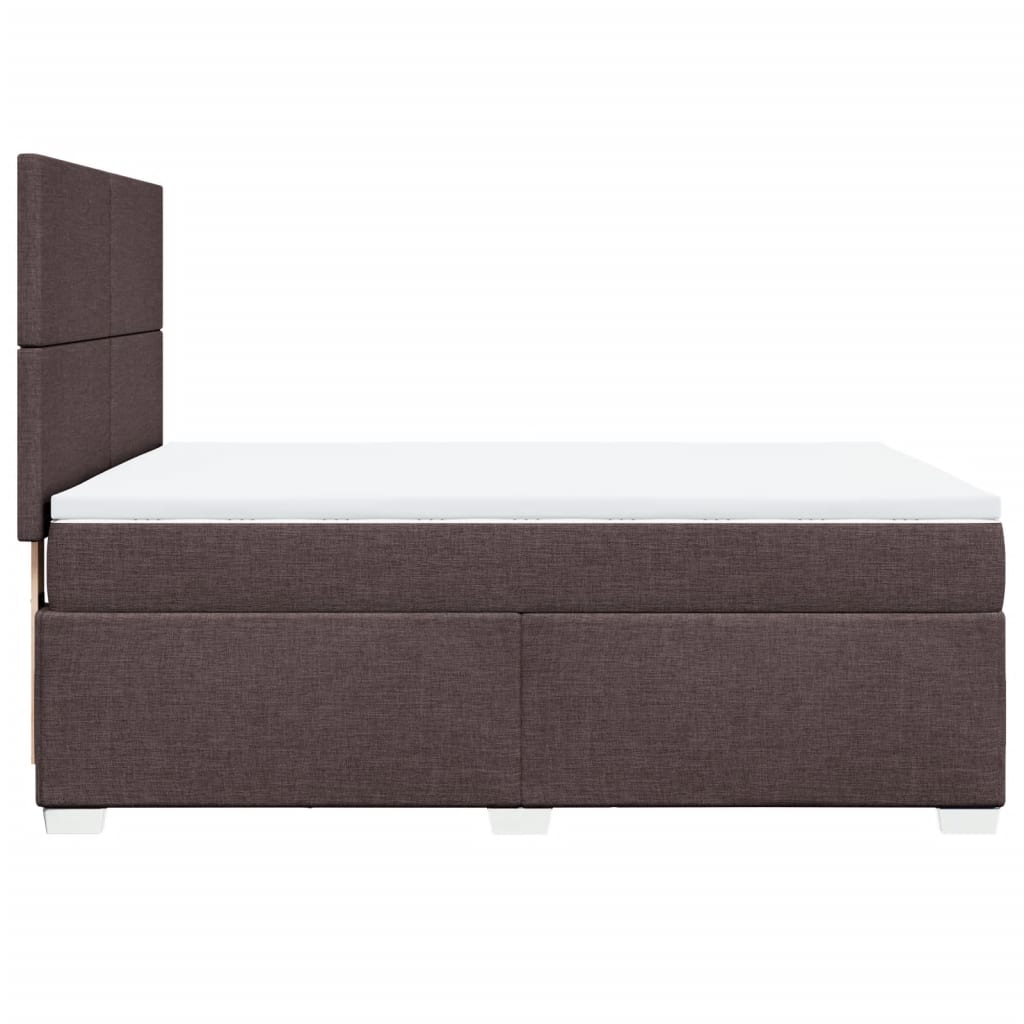 Giroletto a Molle con Materasso Marrone Scuro 140x190cm Tessuto | homemem39