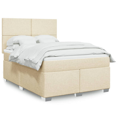 Giroletto a Molle con Materasso Crema 140x19 cm in Tessuto | homemem39
