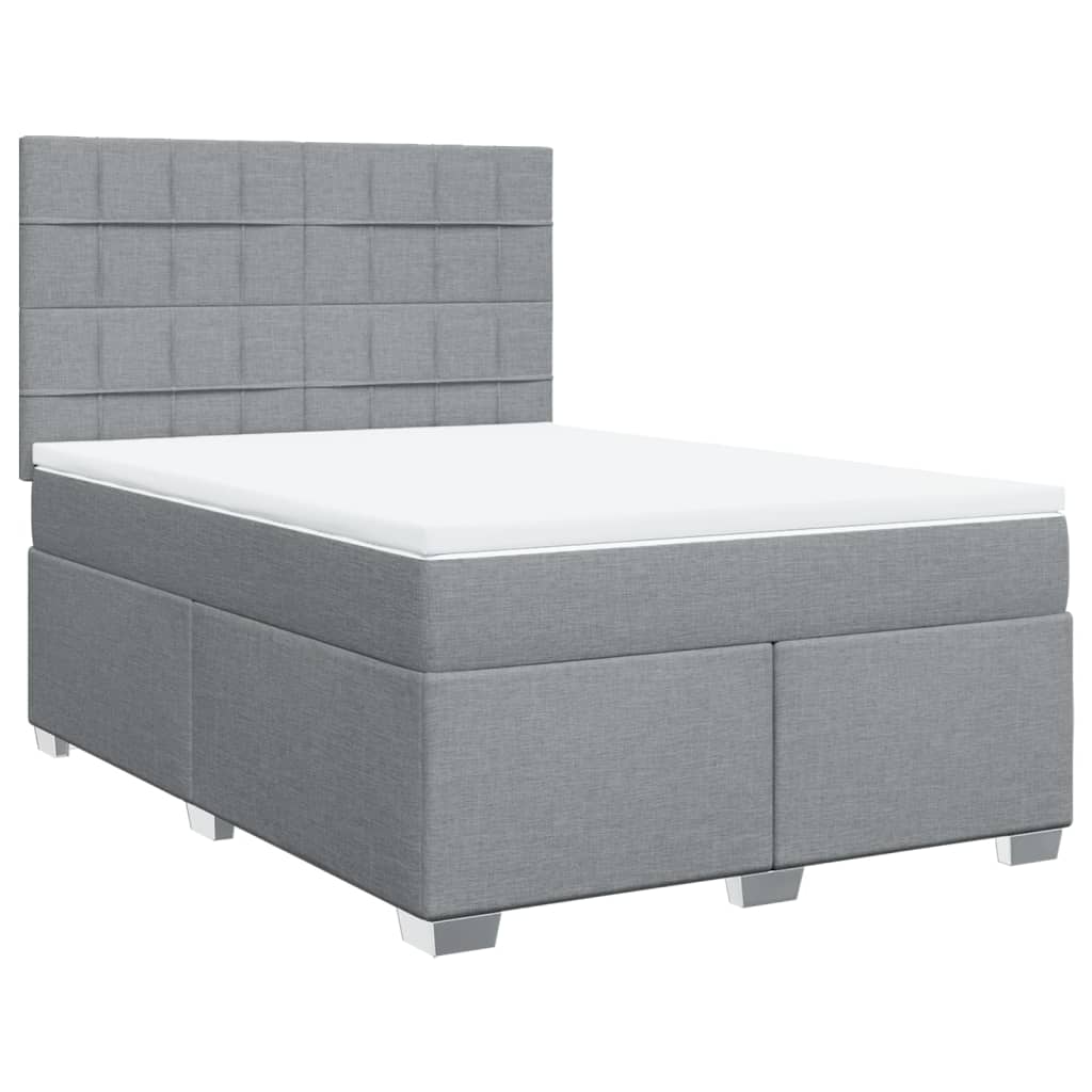 Giroletto a Molle con Materasso Grigio Chiaro 140x190cm Tessuto | homemem39