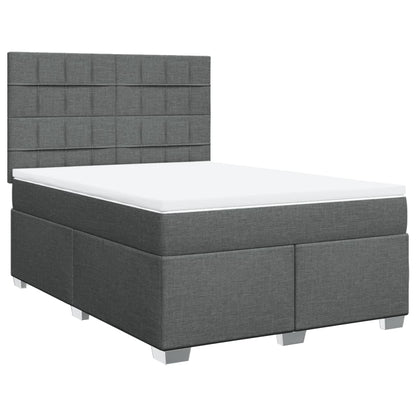 Giroletto a Molle con Materasso Grigio Scuro 140x190 cm Tessuto | homemem39