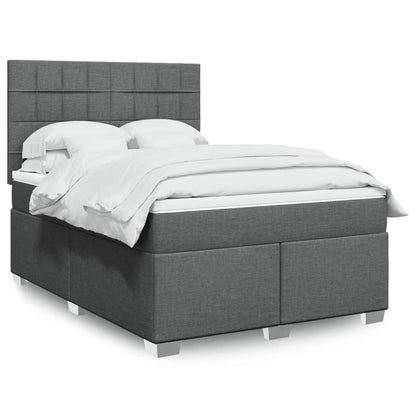 Giroletto a Molle con Materasso Grigio Scuro 140x190 cm Tessuto | homemem39