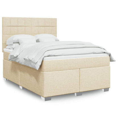 Giroletto a Molle con Materasso Crema 140x19 cm in Tessuto | homemem39