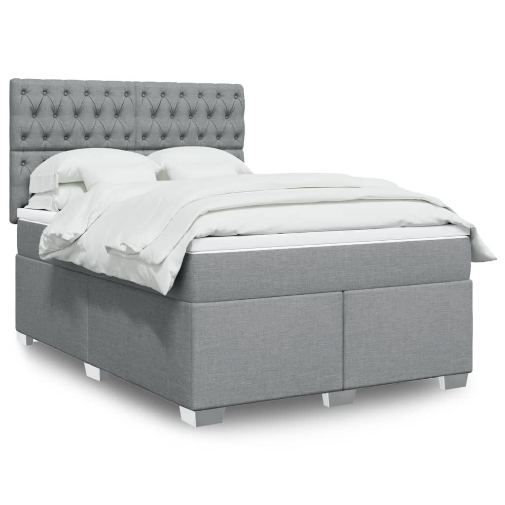 Giroletto a Molle con Materasso Grigio Chiaro 140x190cm Tessuto | homemem39