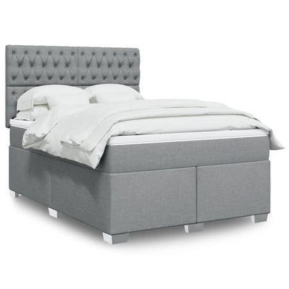 Giroletto a Molle con Materasso Grigio Chiaro 140x190cm Tessuto | homemem39