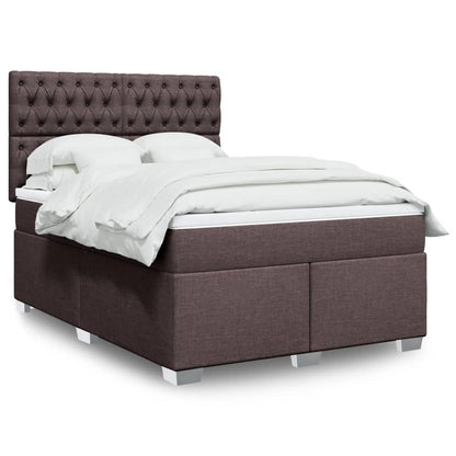 Giroletto a Molle con Materasso Marrone Scuro 140x190cm Tessuto | homemem39