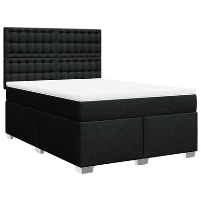 Giroletto a Molle con Materasso Nero 140x190 cm in Tessuto
