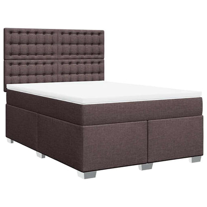 Giroletto a Molle con Materasso Marrone Scuro 140x190cm Tessuto