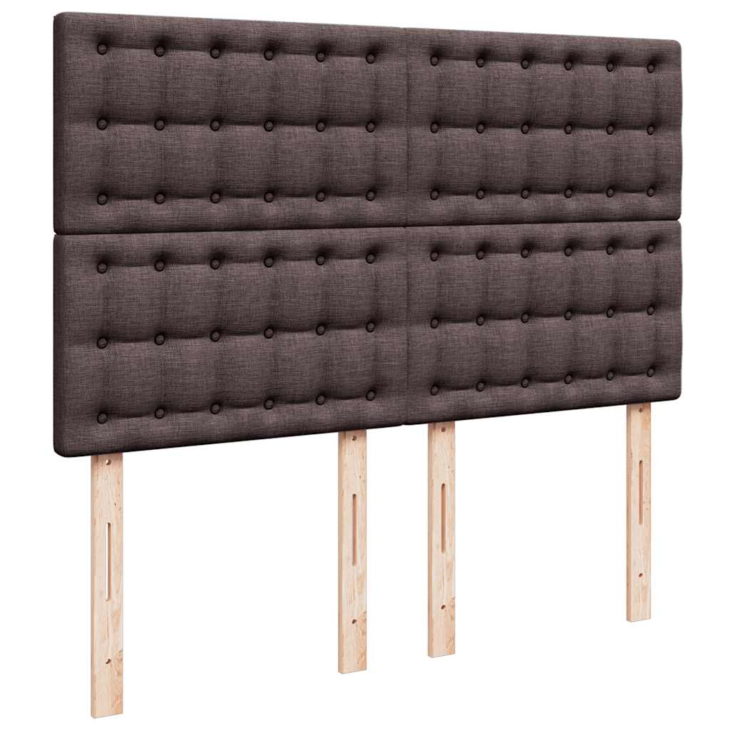 Giroletto a Molle con Materasso Marrone Scuro 140x190cm Tessuto | homemem39