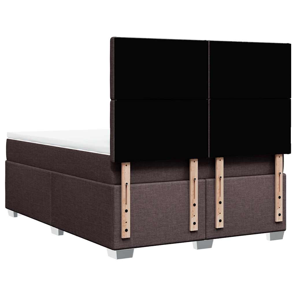 Giroletto a Molle con Materasso Marrone Scuro 140x190cm Tessuto | homemem39