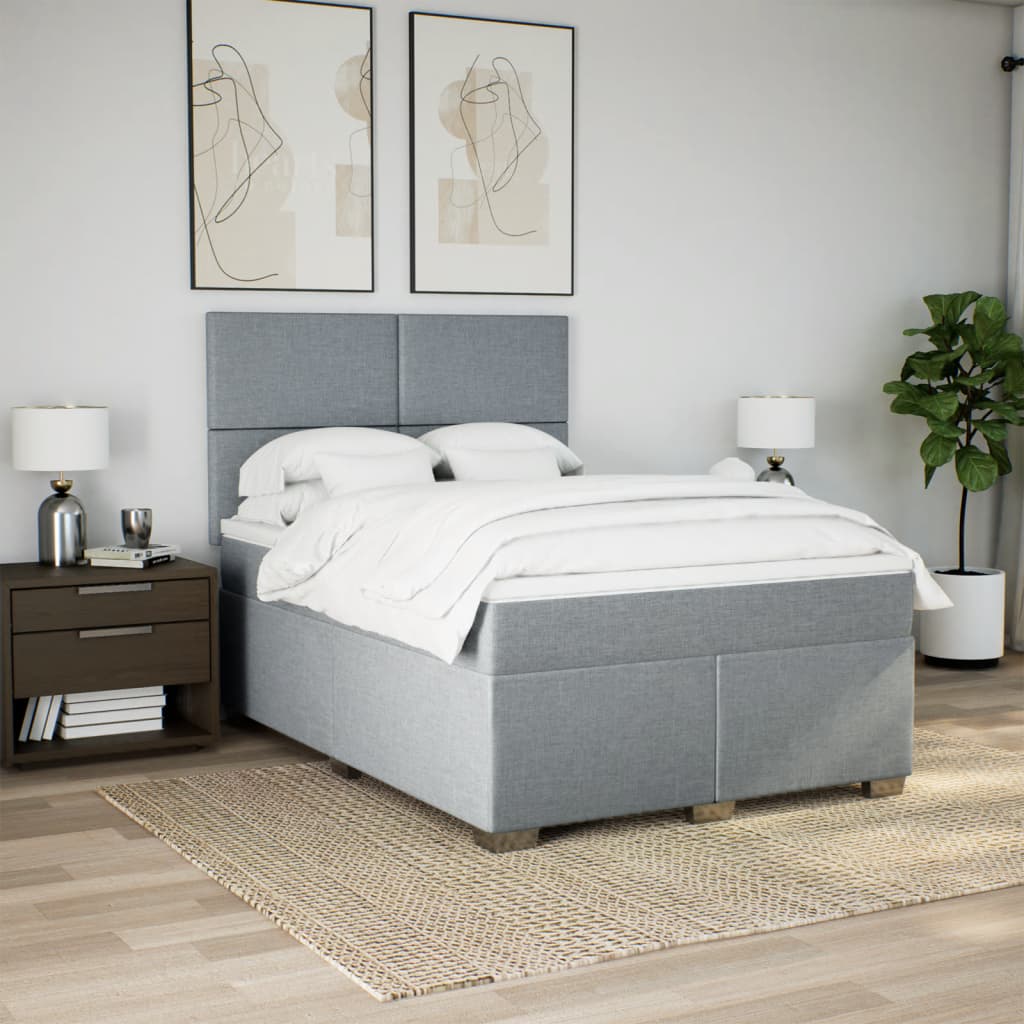 Giroletto a Molle con Materasso Grigio Chiaro 140x200cm Tessuto | homemem39