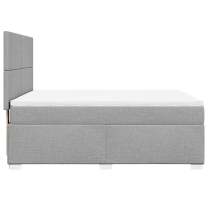 Giroletto a Molle con Materasso Grigio Chiaro 140x200cm Tessuto | homemem39