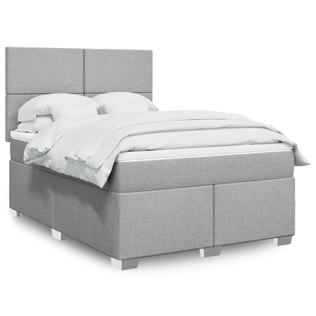 Giroletto a Molle con Materasso Grigio Chiaro 140x200cm Tessuto | homemem39