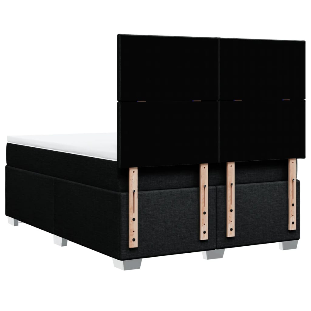 Giroletto a Molle con Materasso Nero 140x200 cm in Tessuto - homemem39