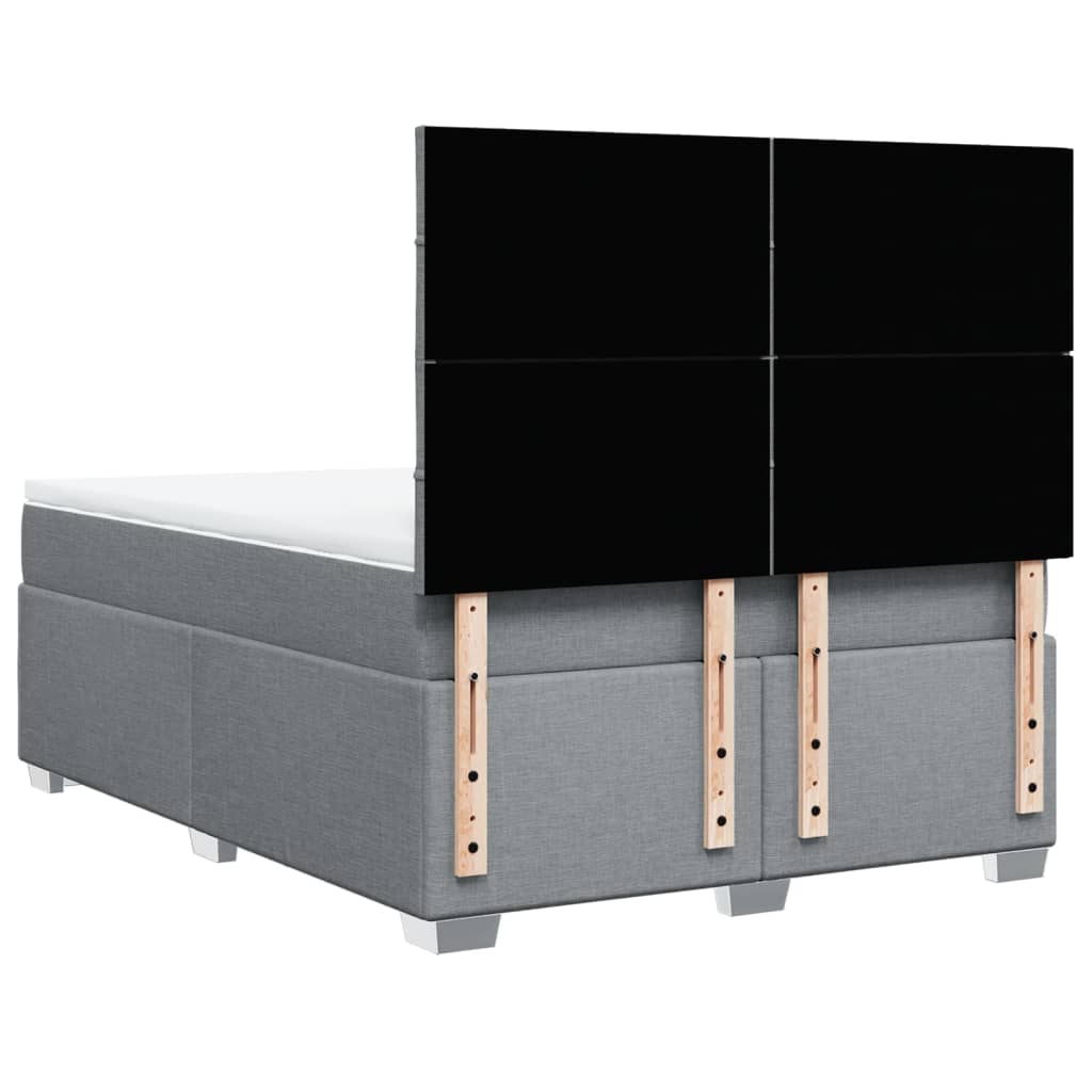 Giroletto a Molle con Materasso Grigio Chiaro 140x200cm Tessuto | homemem39