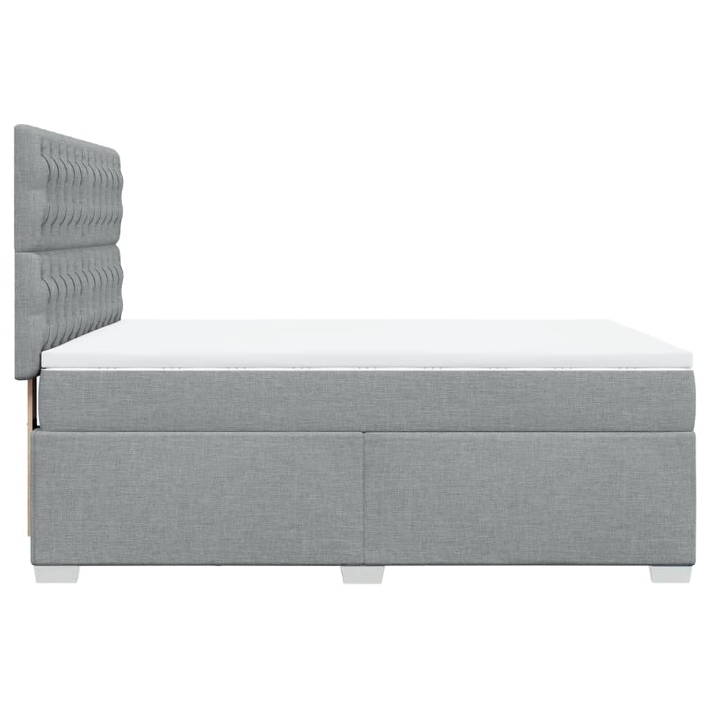 Giroletto a Molle con Materasso Grigio Chiaro 140x200cm Tessuto