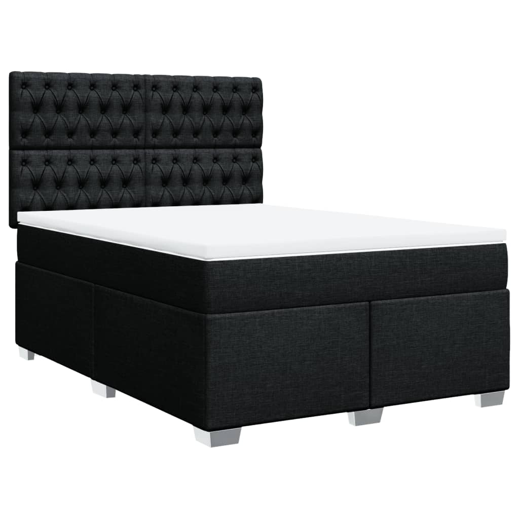 Giroletto a Molle con Materasso Nero 140x200 cm in Tessuto | homemem39