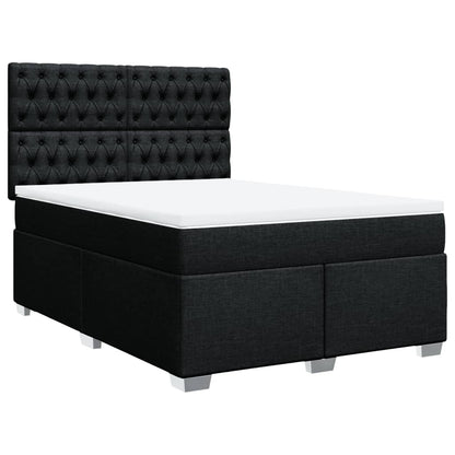 Giroletto a Molle con Materasso Nero 140x200 cm in Tessuto | homemem39