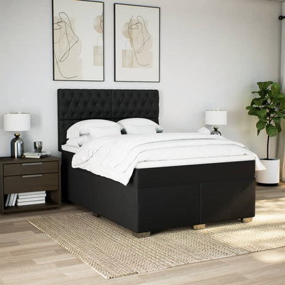 Giroletto a Molle con Materasso Nero 140x200 cm in Tessuto | homemem39