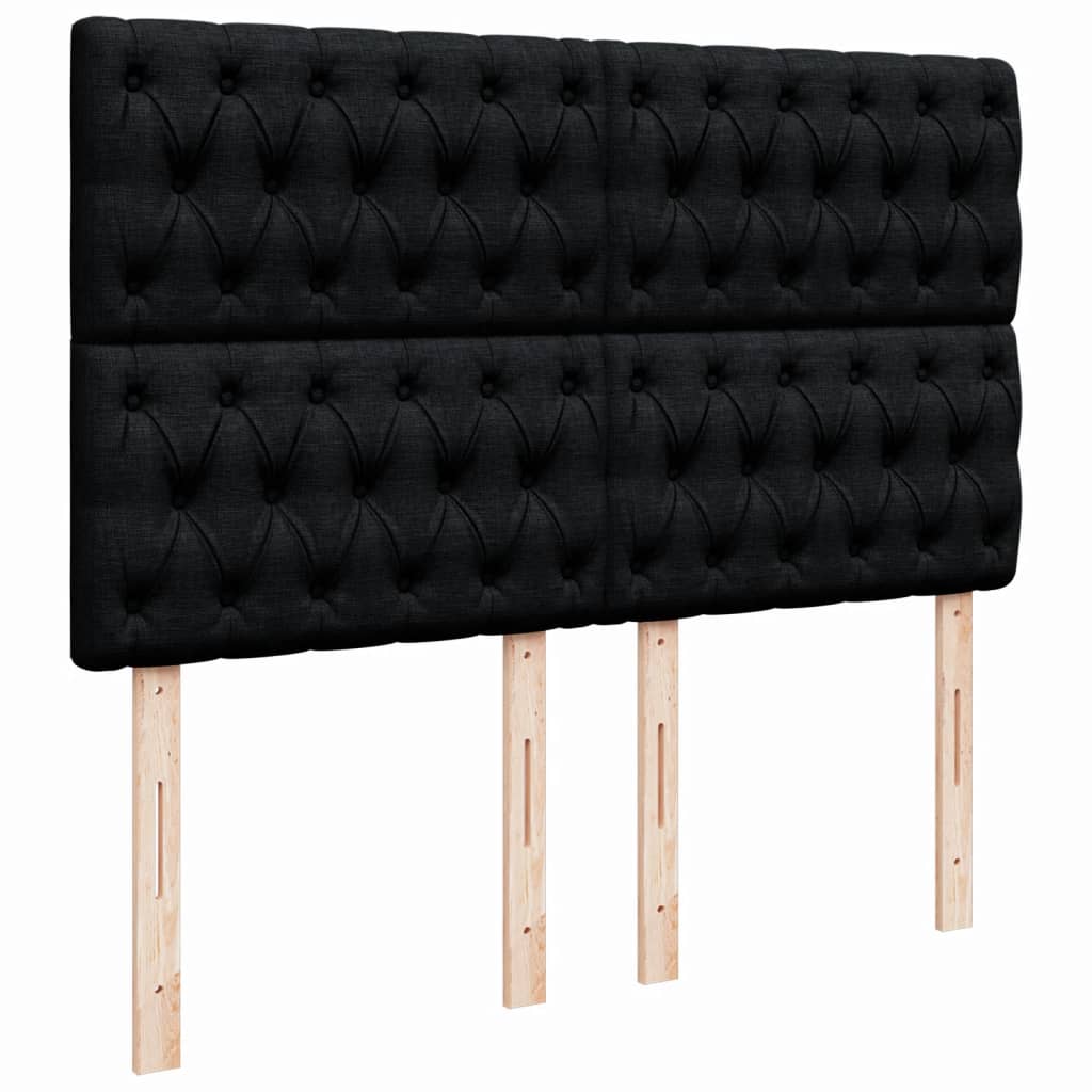 Giroletto a Molle con Materasso Nero 140x200 cm in Tessuto | homemem39
