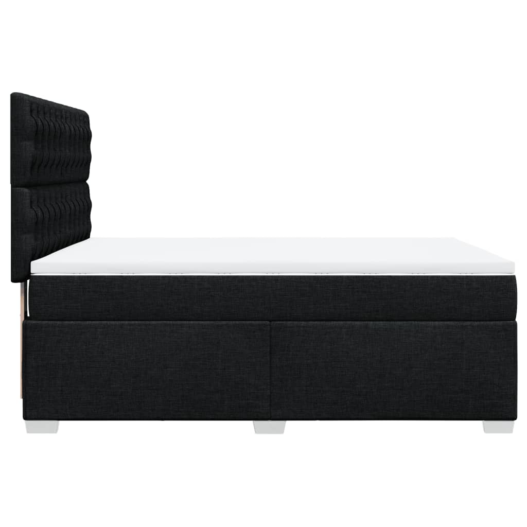 Giroletto a Molle con Materasso Nero 140x200 cm in Tessuto | homemem39