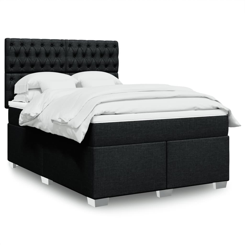 Giroletto a Molle con Materasso Nero 140x200 cm in Tessuto | homemem39