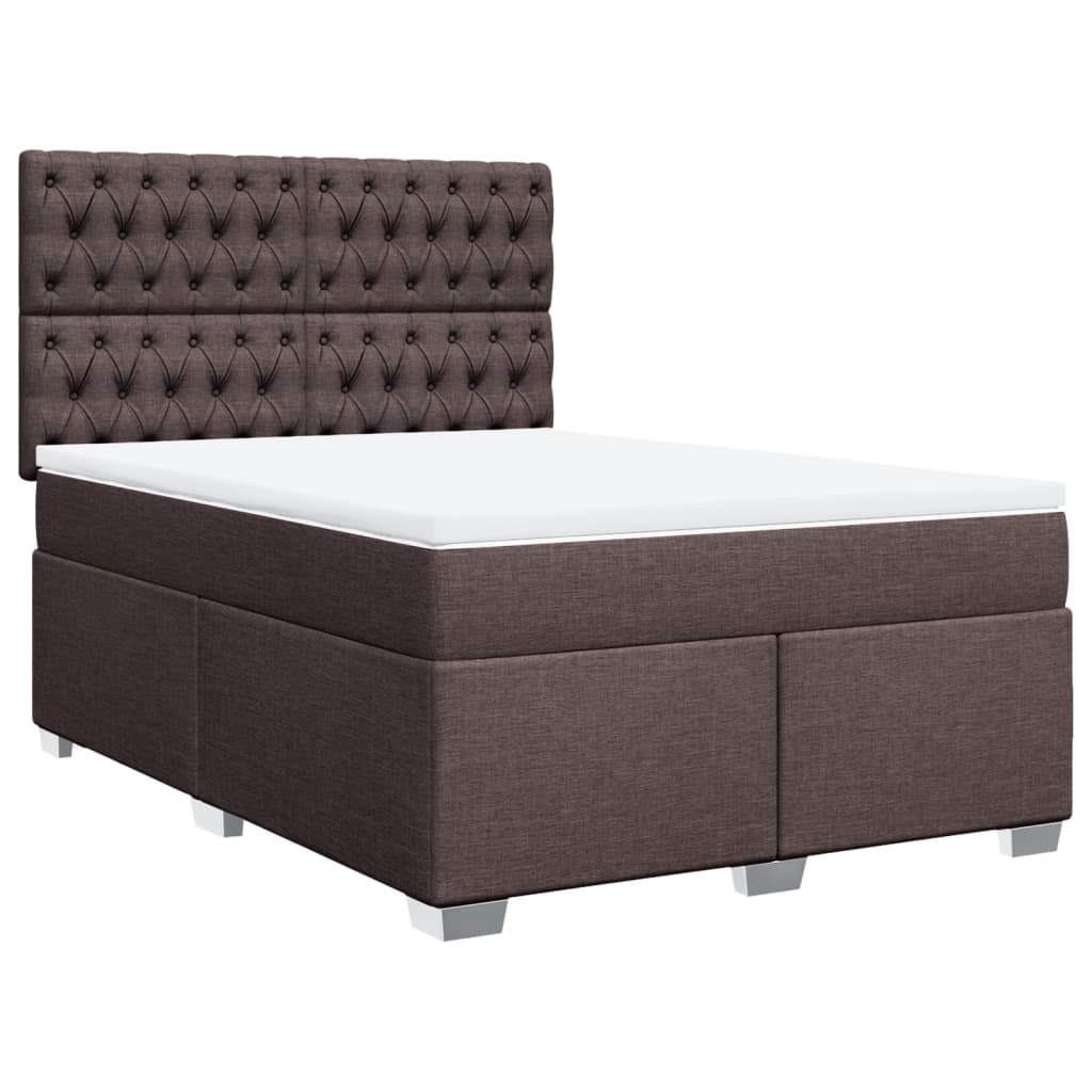 Giroletto a Molle con Materasso Marrone Scuro 140x200cm Tessuto | homemem39