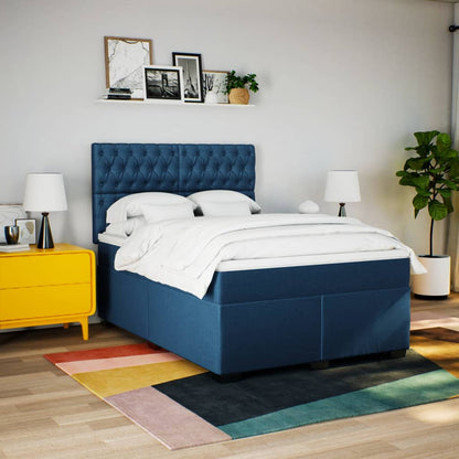 Giroletto a Molle con Materasso Blu 140x200 cm in Tessuto | homemem39