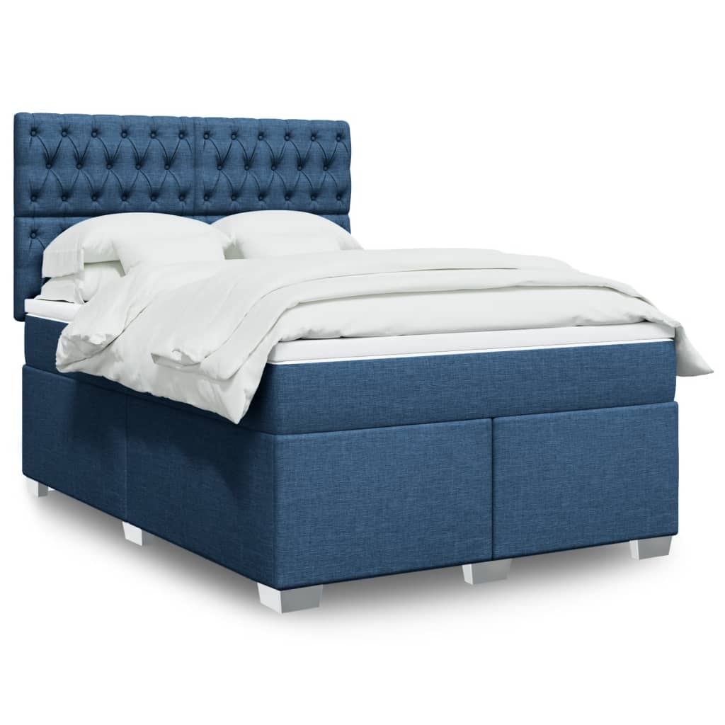Giroletto a Molle con Materasso Blu 140x200 cm in Tessuto | homemem39