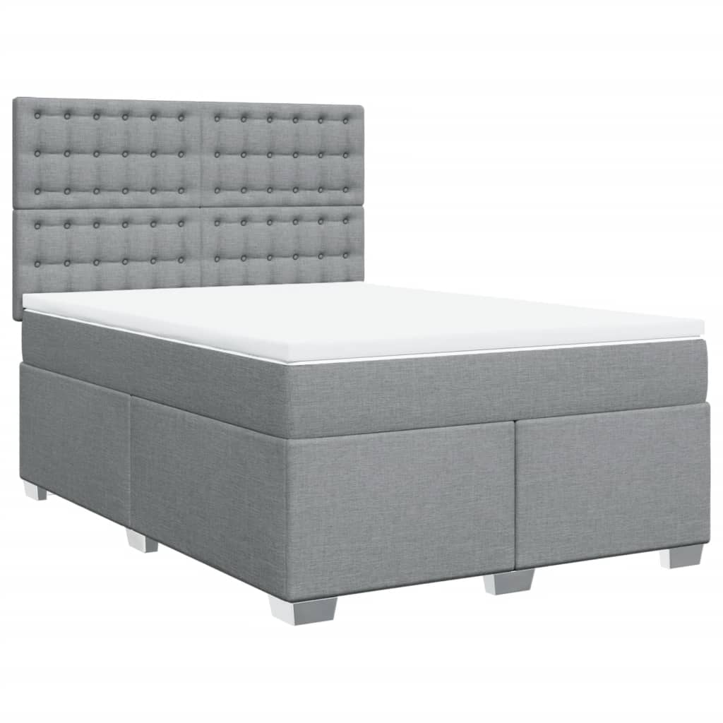 Giroletto a Molle con Materasso Grigio Chiaro 140x200cm Tessuto | homemem39