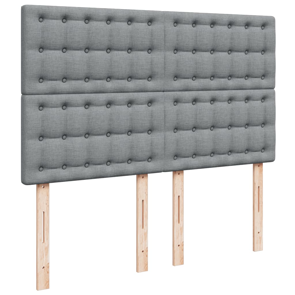 Giroletto a Molle con Materasso Grigio Chiaro 140x200cm Tessuto | homemem39