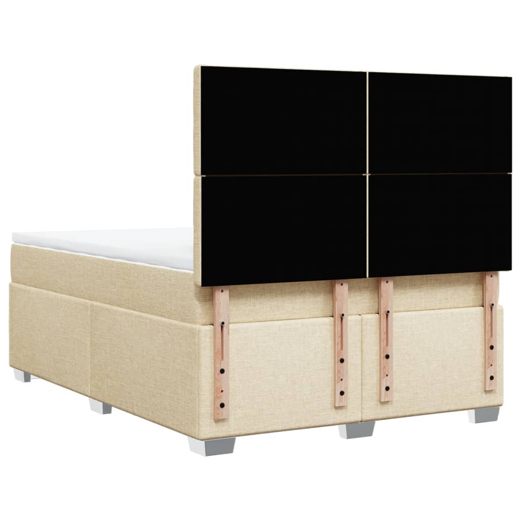 Giroletto a Molle con Materasso Crema 140x200 cm in Tessuto | homemem39