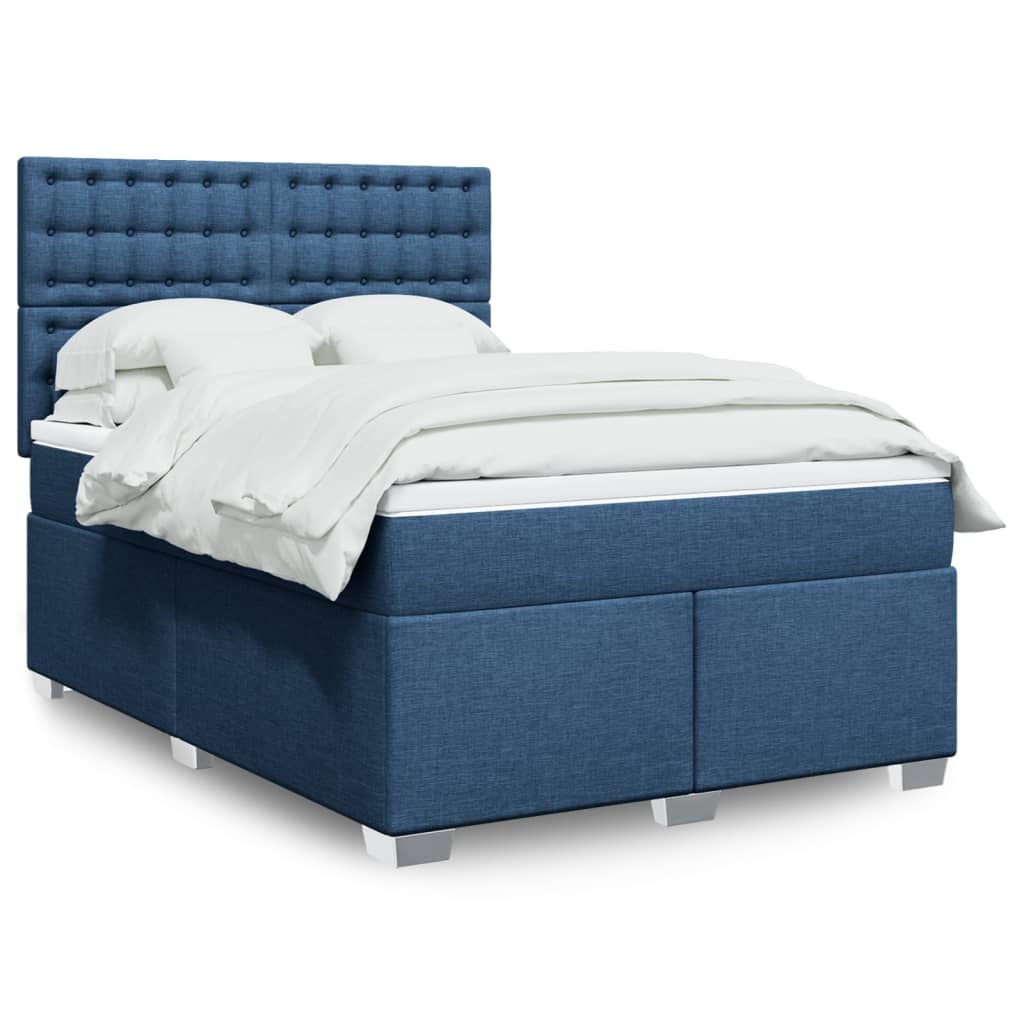 Giroletto a Molle con Materasso Blu 140x200 cm in Tessuto | homemem39