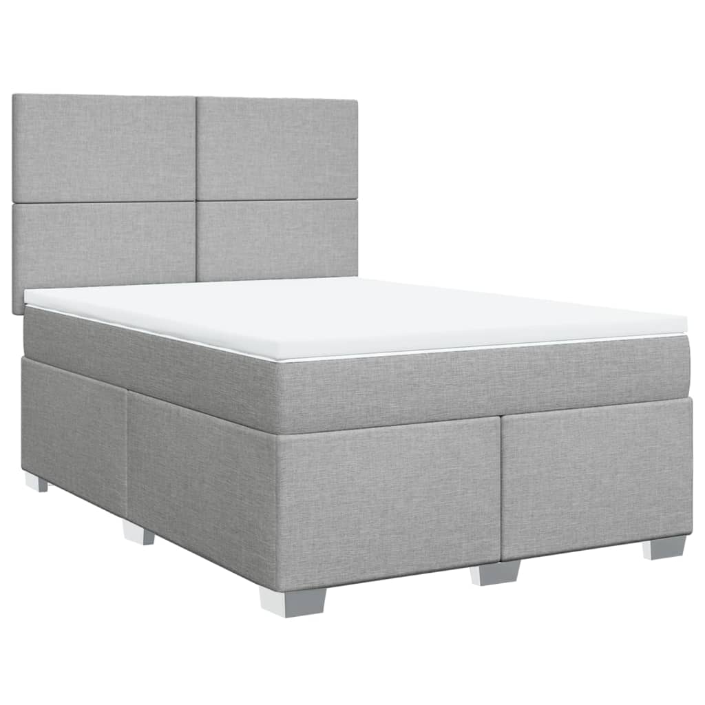 Giroletto a Molle con Materasso Grigio Chiaro 160x200cm Tessuto | homemem39