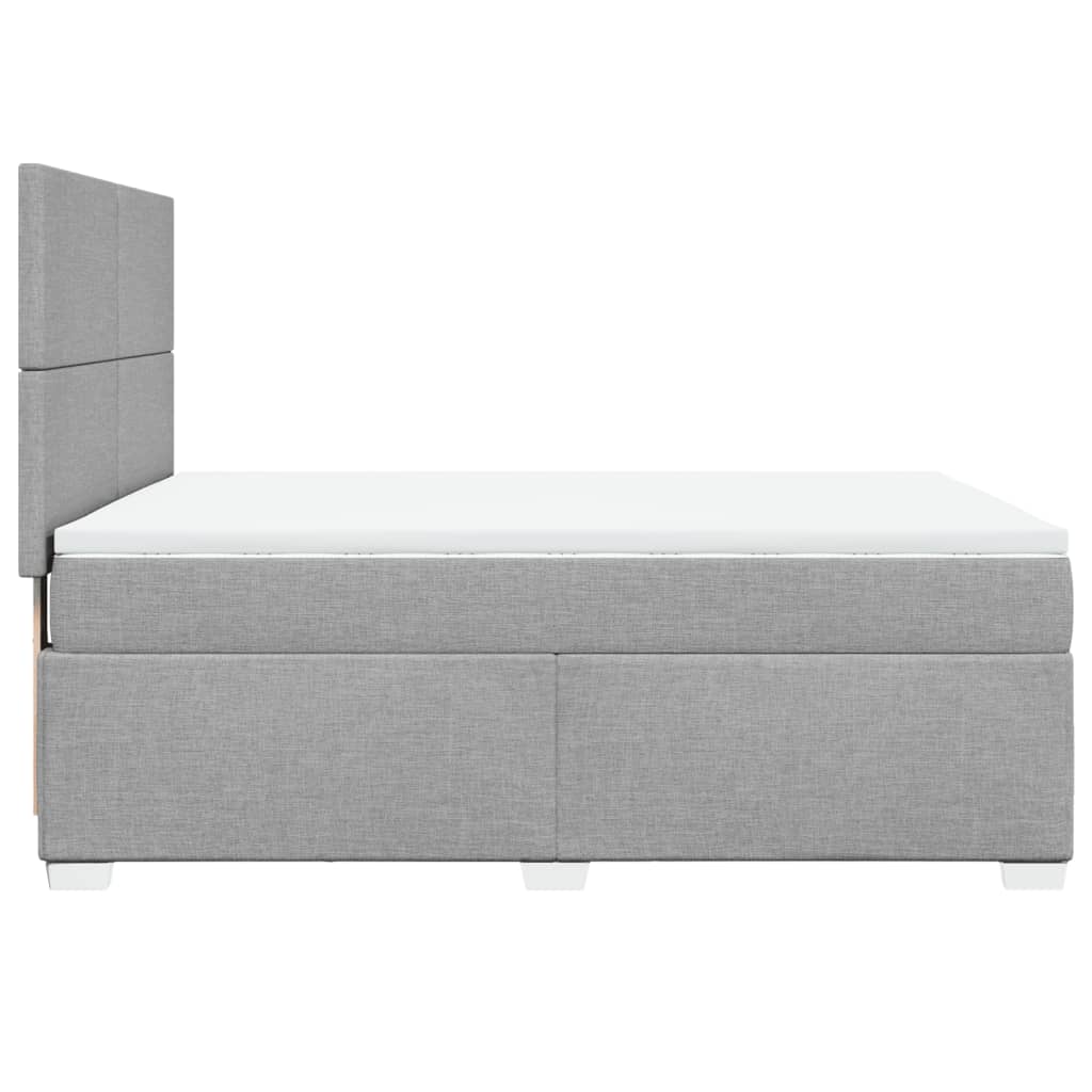 Giroletto a Molle con Materasso Grigio Chiaro 160x200cm Tessuto | homemem39