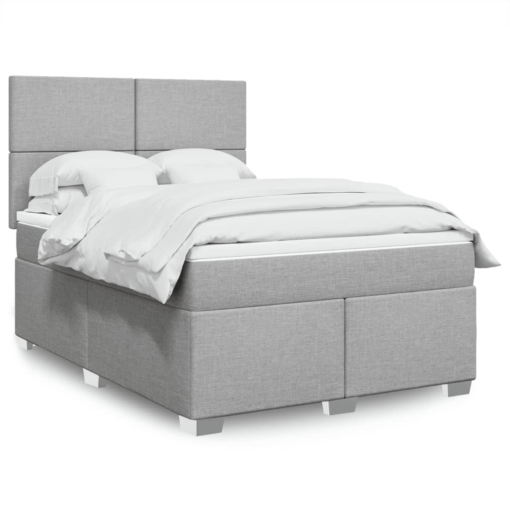 Giroletto a Molle con Materasso Grigio Chiaro 160x200cm Tessuto | homemem39